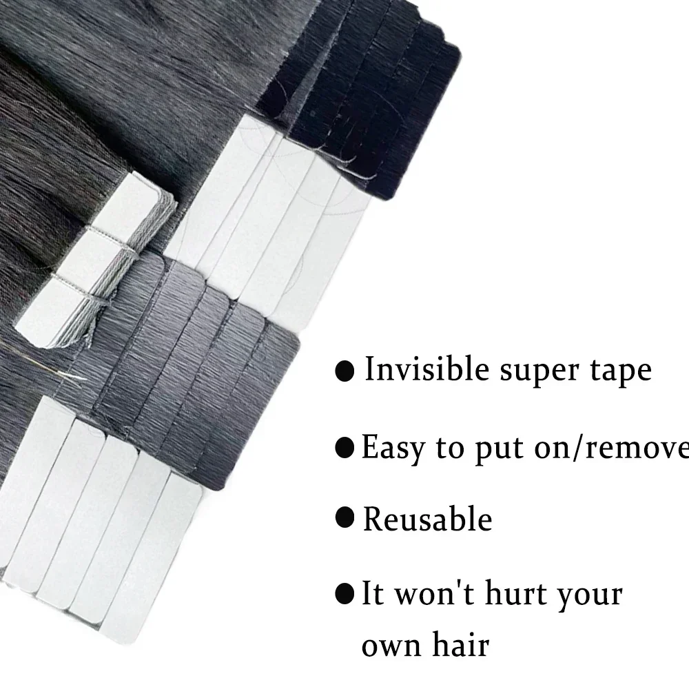 Накладные пряди из 100% натура – обзор и цена Invisible Tape In Extensions Real Hair