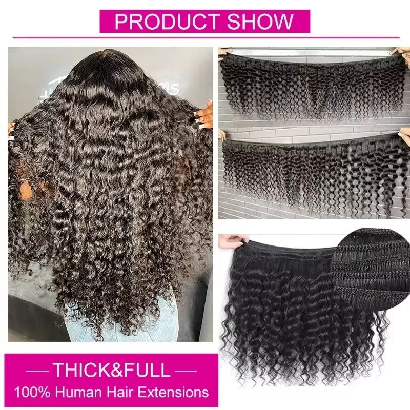 Пучки человеческих волос с зас – обзор и цена Deep Wave 3 Bundles With Closure